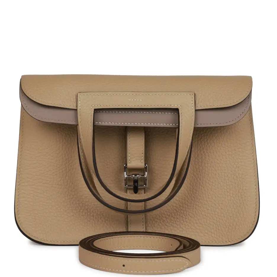 Hermès Halzan 25 Trench Clemence Verso Palladium Ha