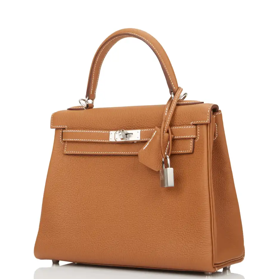 Hermès Kelly Retourne 25 Gold Togo Palladium Hardwa (4)