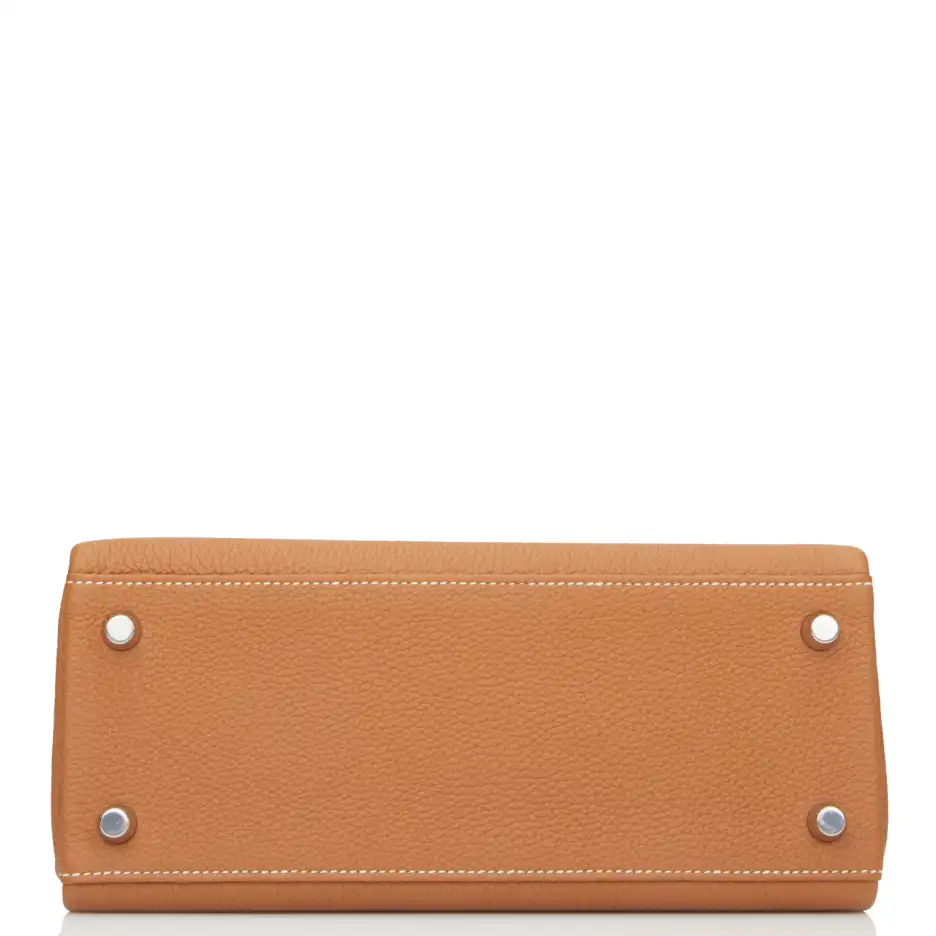 Hermès Kelly Retourne 25 Gold Togo Palladium Hardwa (6)