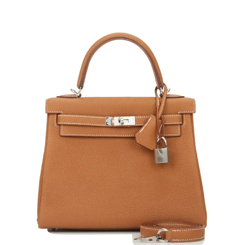 Hermès Kelly Retourne 25 Gold Togo Palladium Hardwa