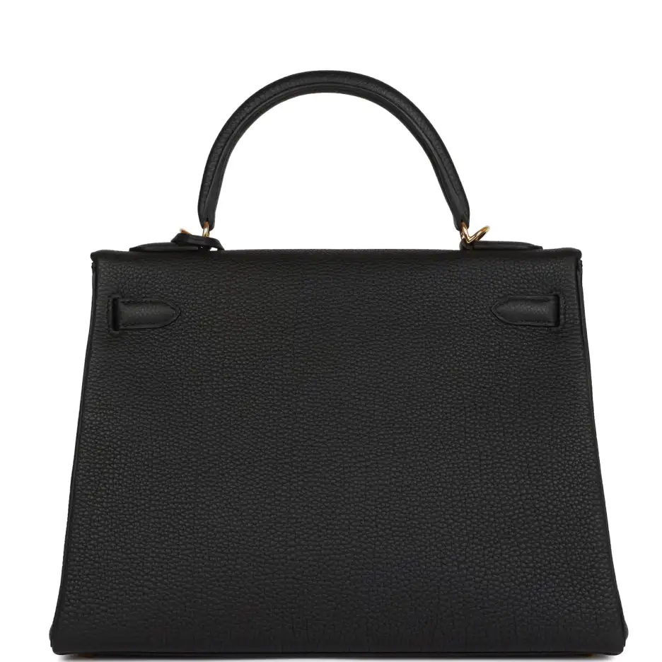 Hermès Kelly Retourne 32 Black Togo Gold Hardware (3)