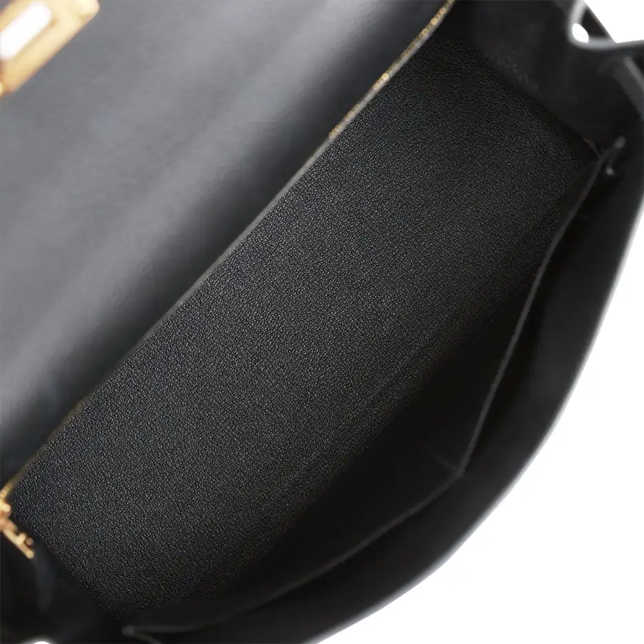 Hermès Kelly Retourne 32 Black Togo Gold Hardware (7)