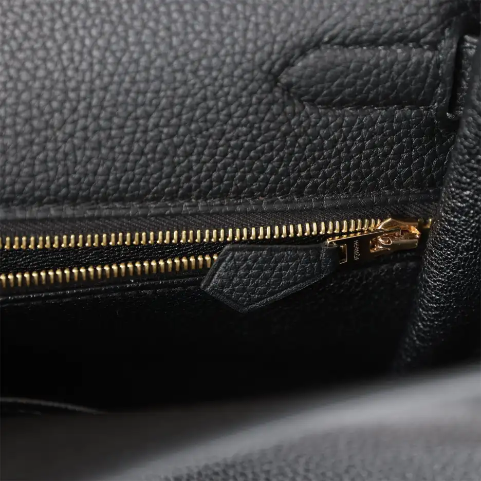 Hermès Kelly Retourne 32 Black Togo Gold Hardware (8)