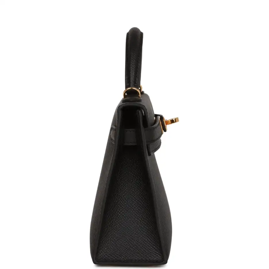 Hermès Kelly Sellier 20 Black Epsom Gold Hardware (3)