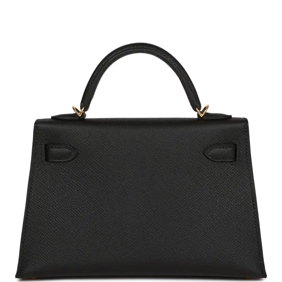 Hermès Kelly Sellier 20 Black Epsom Gold Hardware (4)