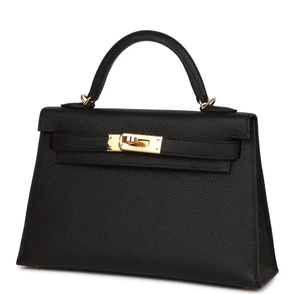 Hermès Kelly Sellier 20 Black Epsom Gold Hardware (5)