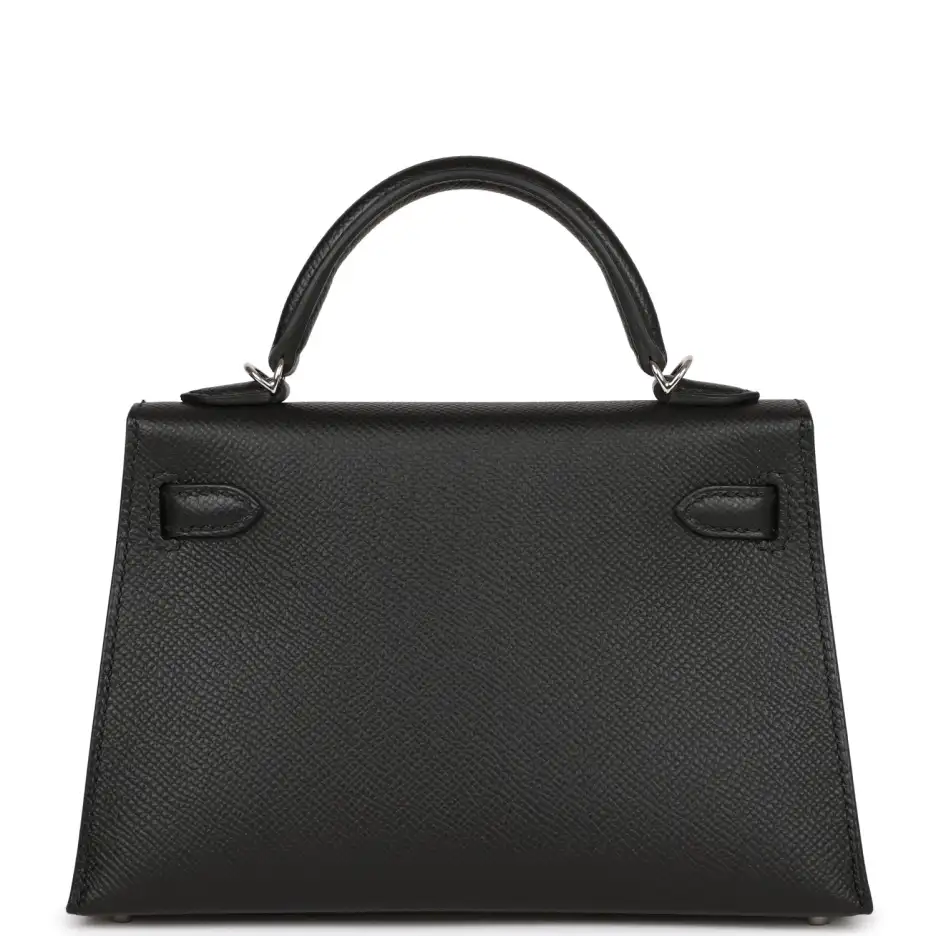 Hermès Kelly Sellier 20 Black Epsom Palladium Hardw (3)
