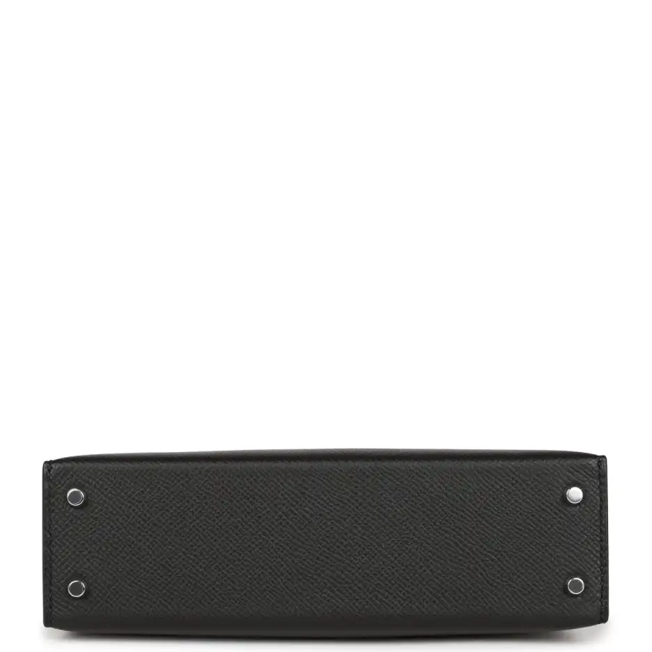 Hermès Kelly Sellier 20 Black Epsom Palladium Hardw (5)