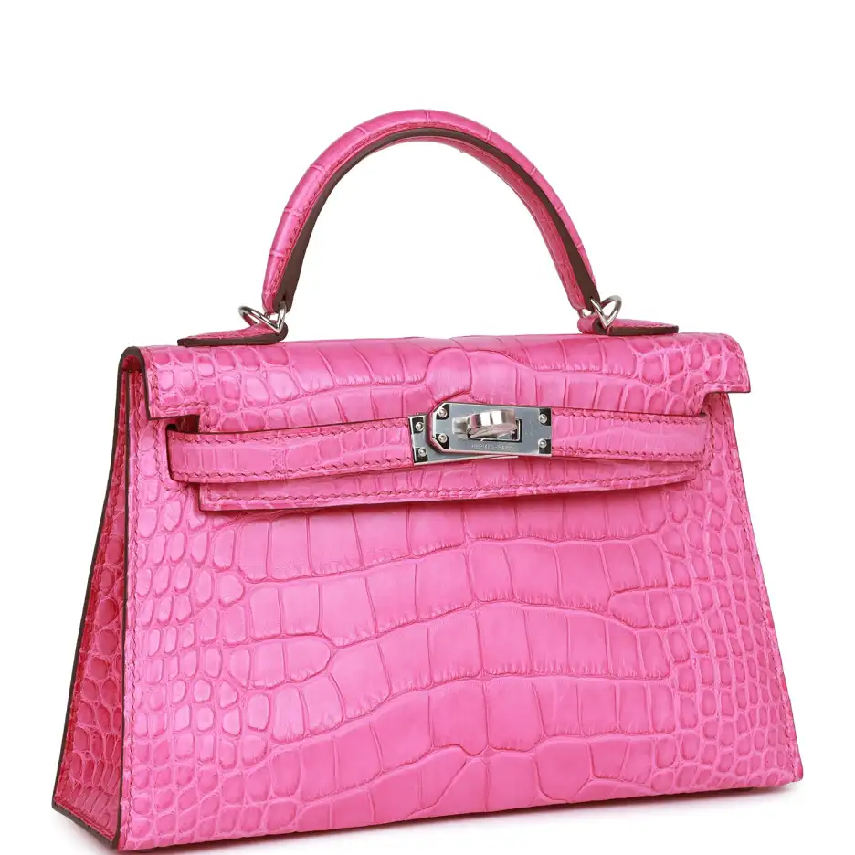 Hermès Kelly Sellier 20 Rose Shocking Matte Alligat (1)