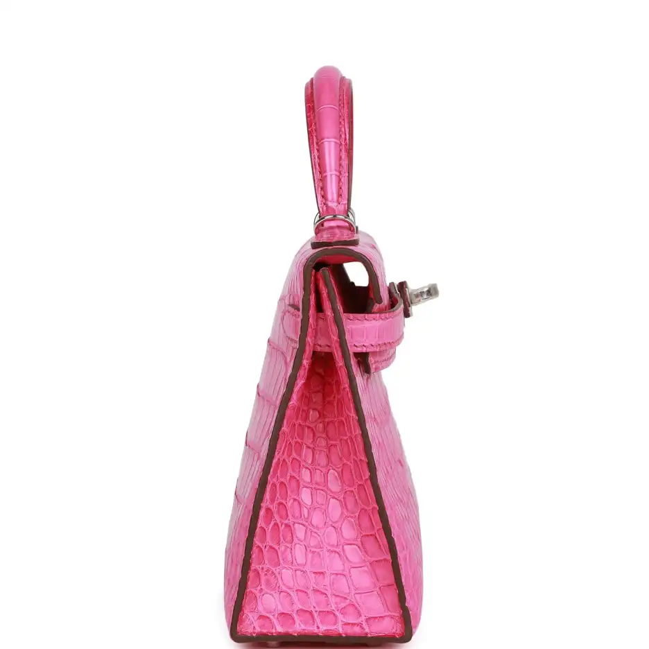 Hermès Kelly Sellier 20 Rose Shocking Matte Alligat (2)