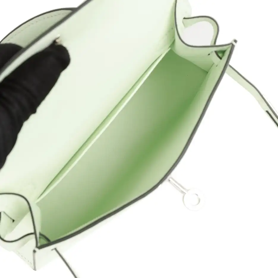 Hermès Kelly Sellier 20 Vert Fizz Chevre Palladium_ (7)