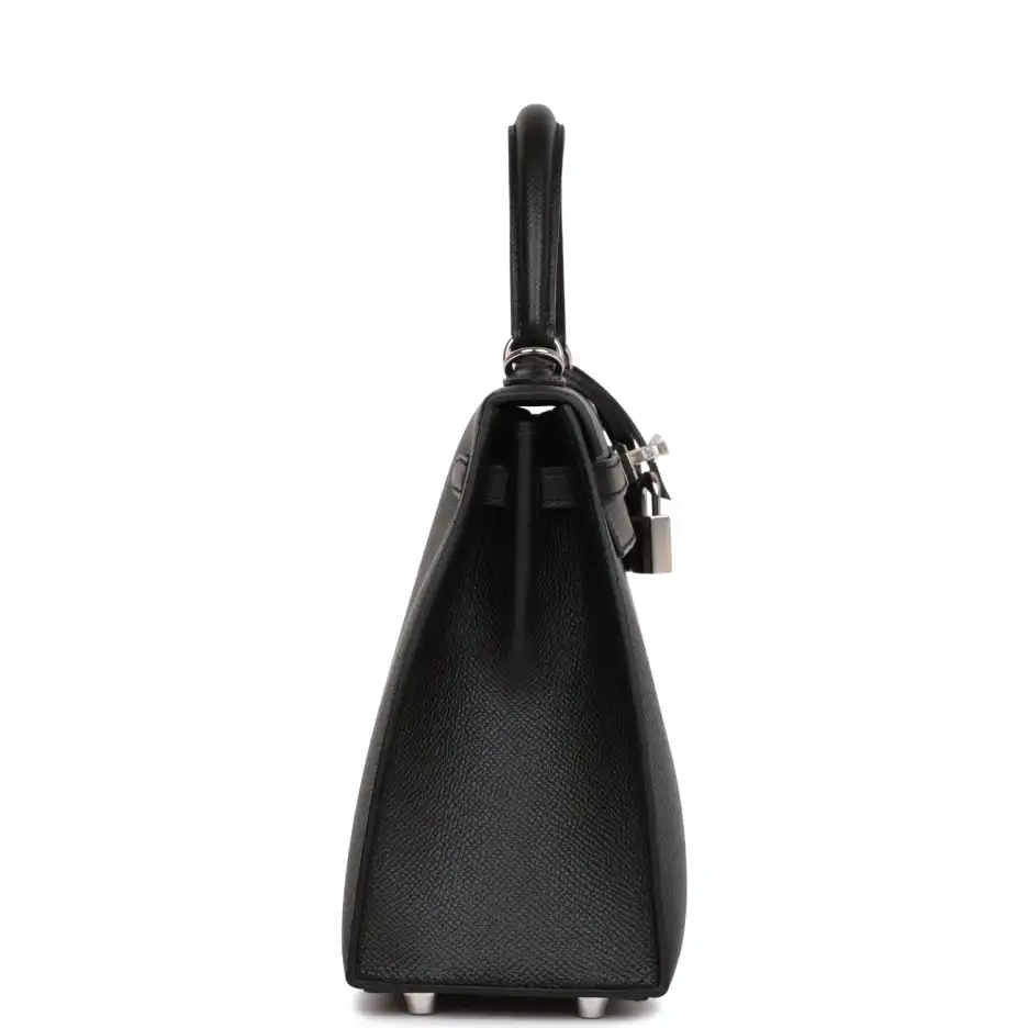 Hermès Kelly Sellier 25 Black Epsom Palladium Hardw (2)