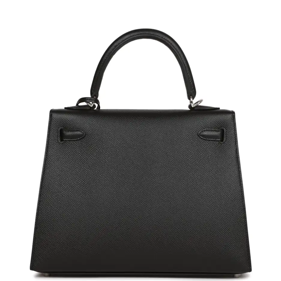 Hermès Kelly Sellier 25 Black Epsom Palladium Hardw (3)