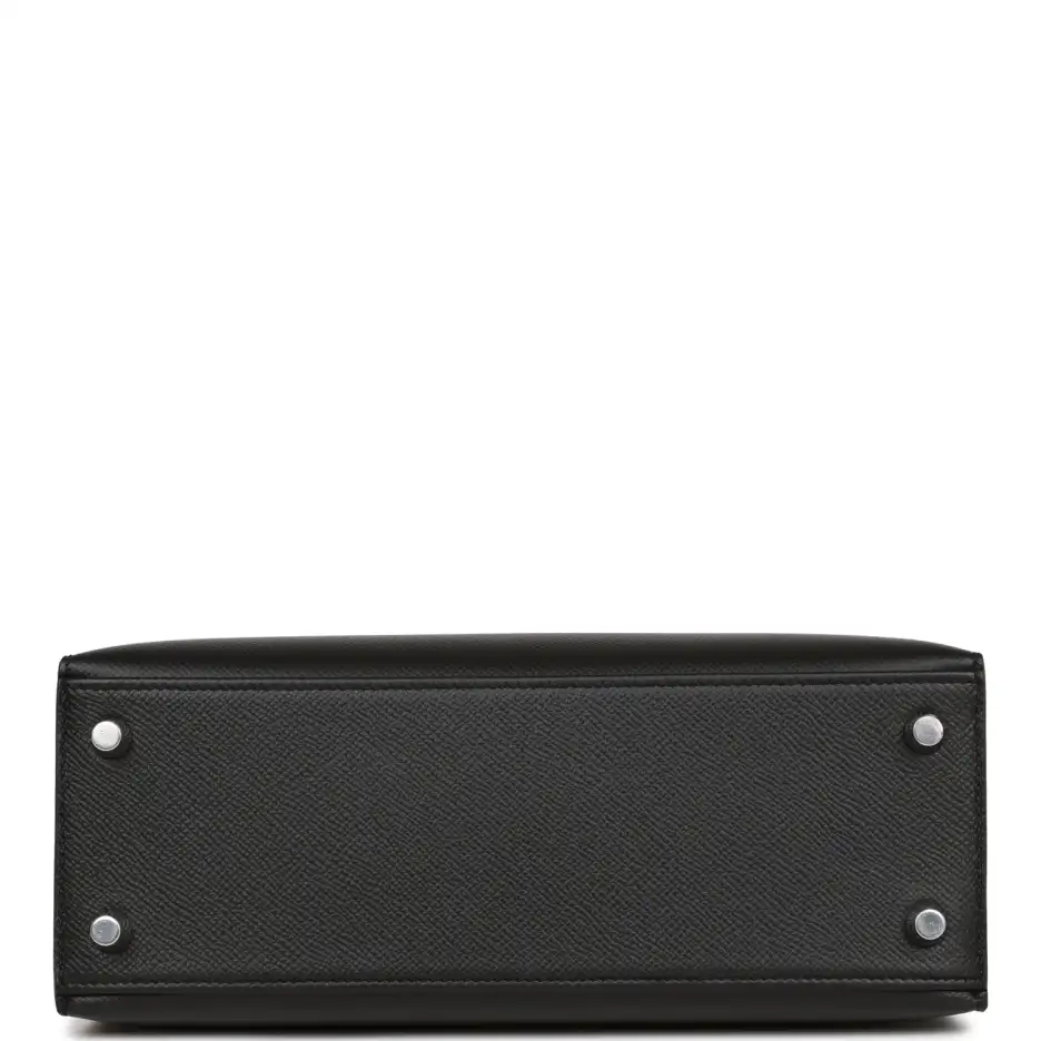 Hermès Kelly Sellier 25 Black Epsom Palladium Hardw (5)