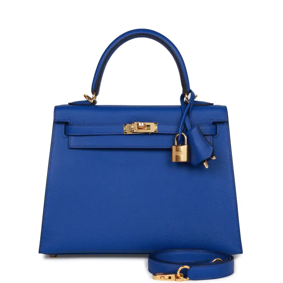Hermès Kelly Sellier 25 Bleu Royal Epsom Gold_yythk