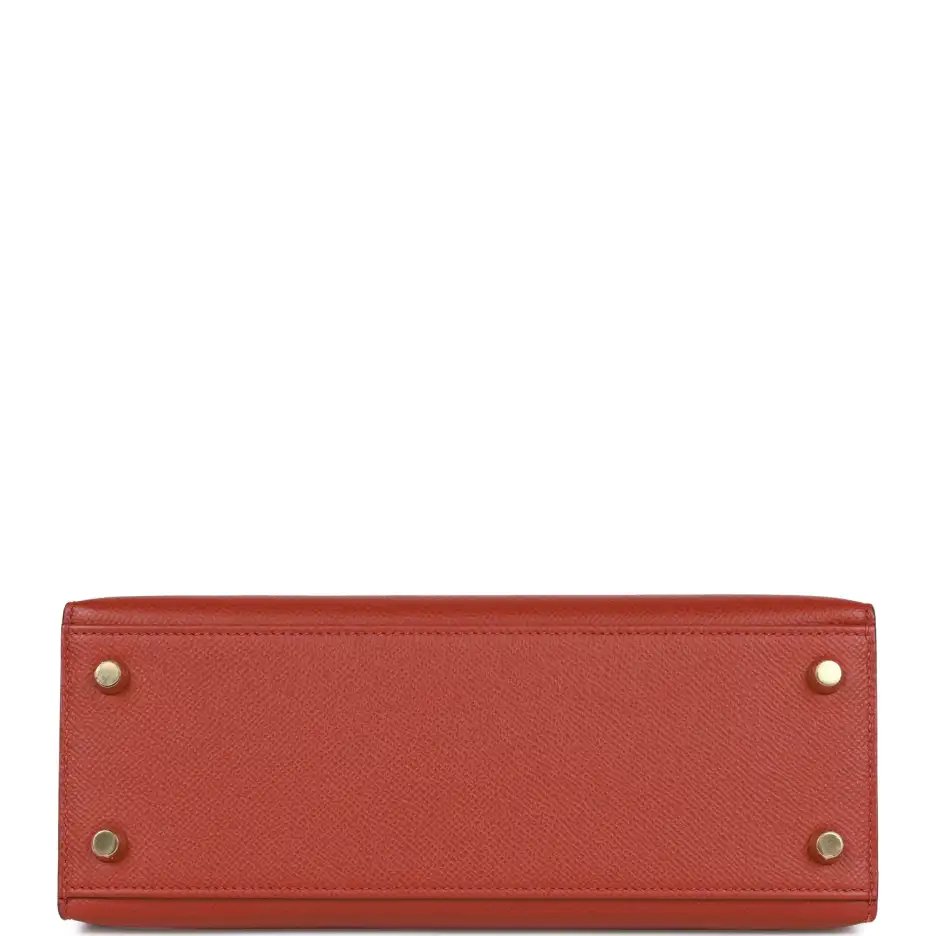Hermès Kelly Sellier 25 Rouge Venetian Epsom Gold_y (5)