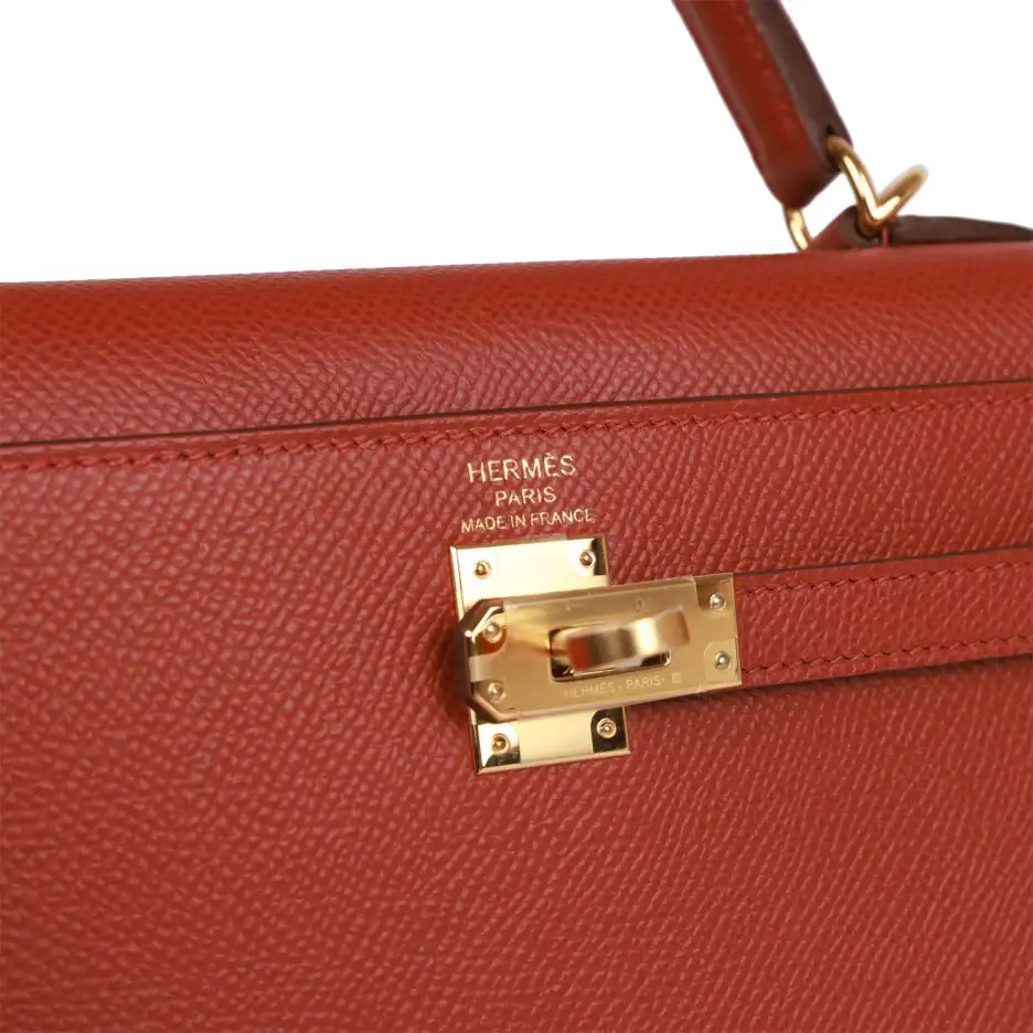Hermès Kelly Sellier 25 Rouge Venetian Epsom Gold_y (6)