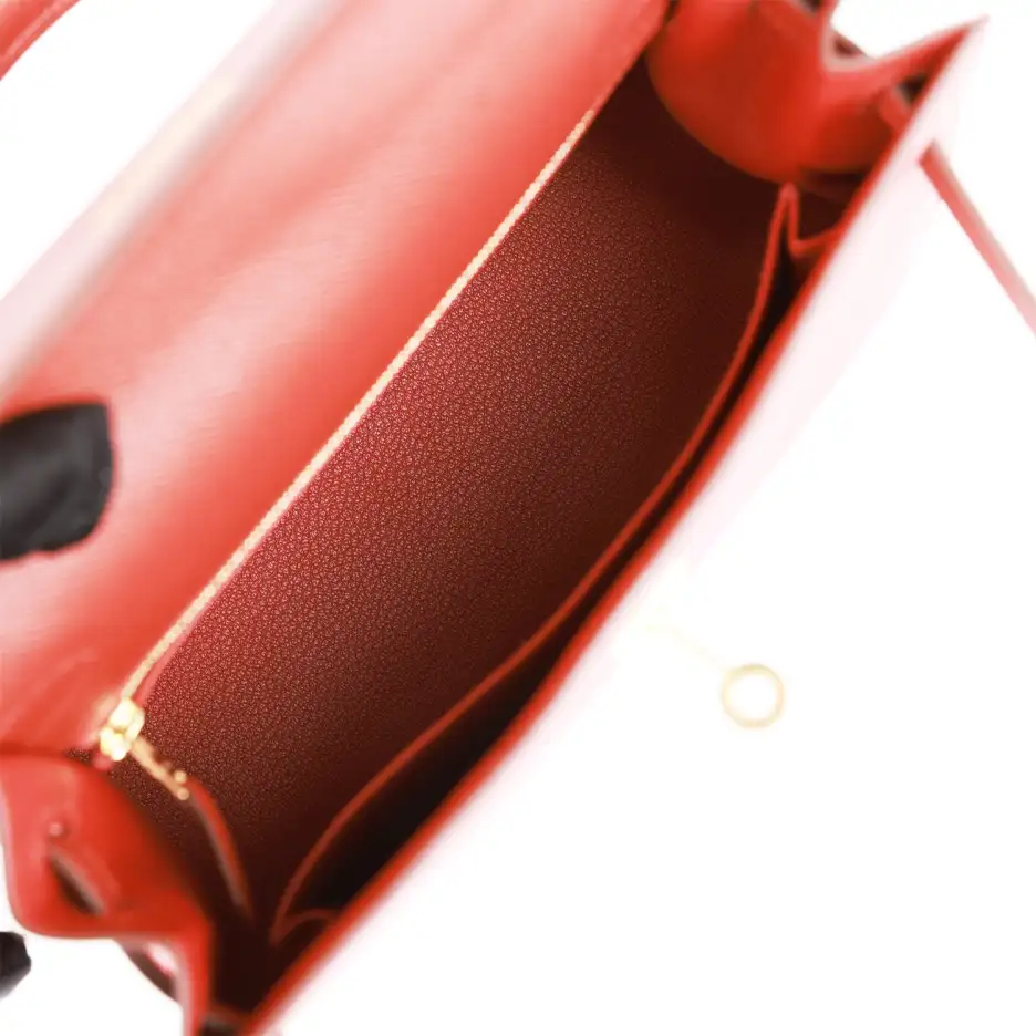 Hermès Kelly Sellier 25 Rouge Venetian Epsom Gold_y (7)