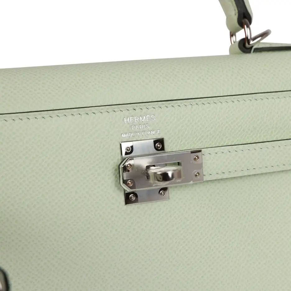Hermès Kelly Sellier 25 Vert Fizz Epsom Palladium_y (6)