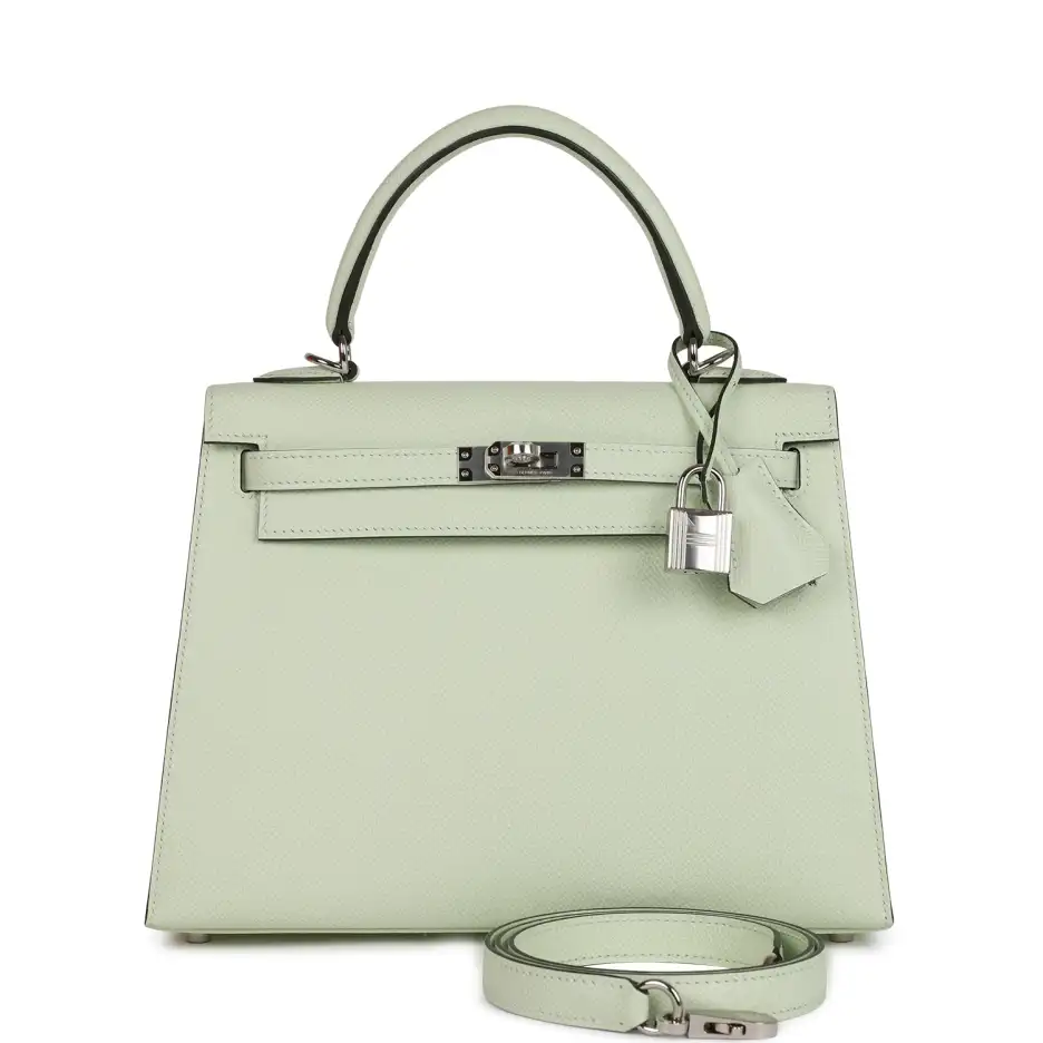 Hermès Kelly Sellier 25 Vert Fizz Epsom Palladium_y