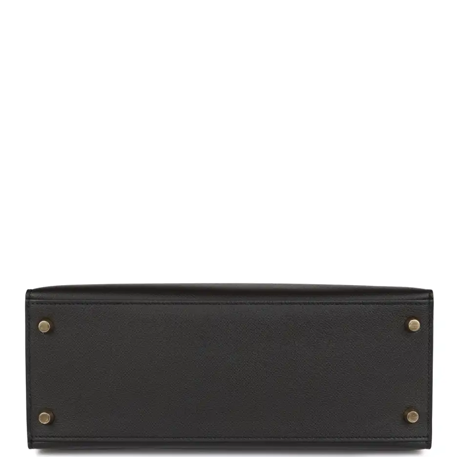 Hermès Kelly Sellier 28 Black Epsom Gold Hardware (5)