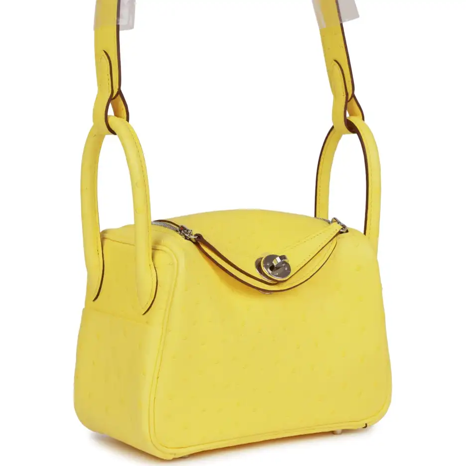 Hermès Mini Lindy Jaune Citron Ostrich Palladium Ha (1)