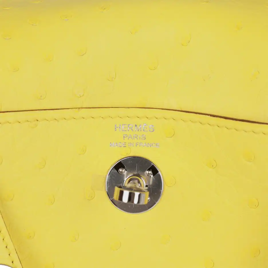 Hermès Mini Lindy Jaune Citron Ostrich Palladium Ha (7)
