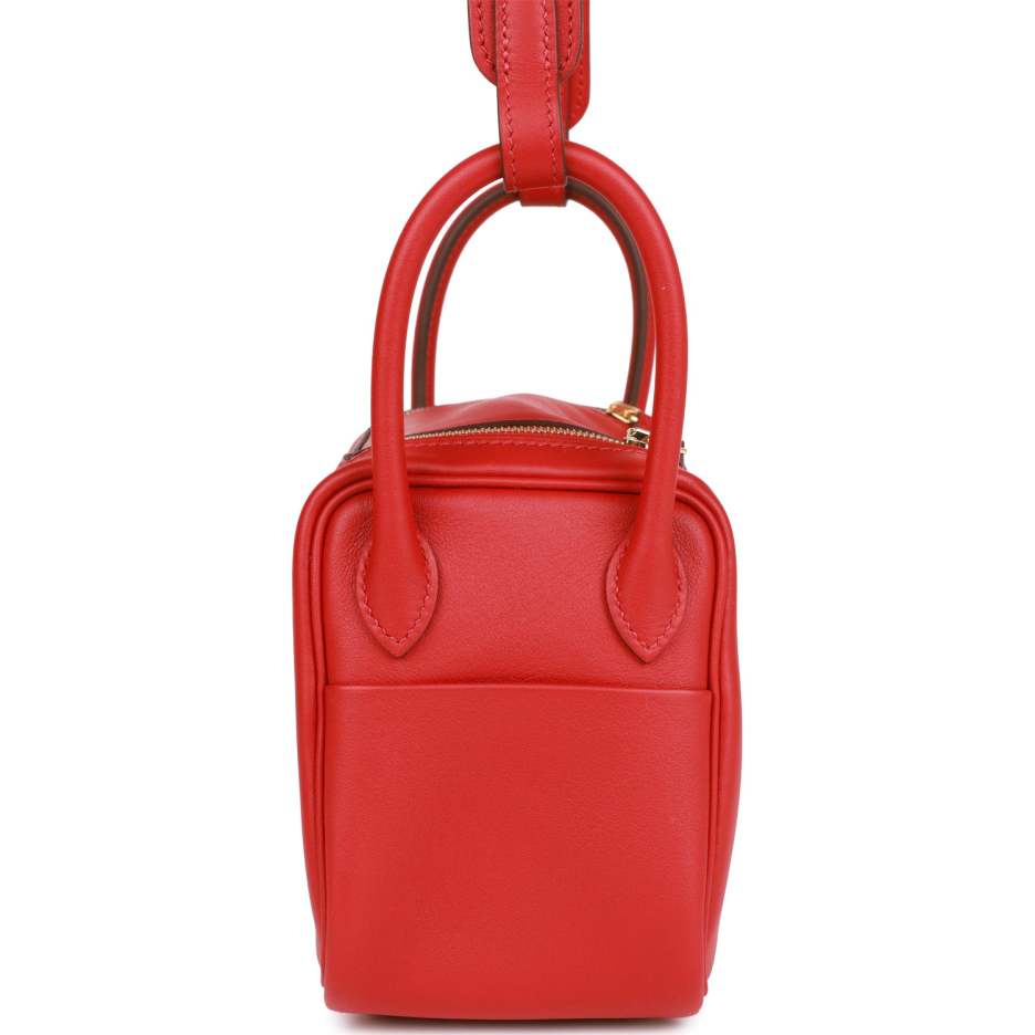 Hermès Mini Lindy Rouge Piment Swift Gold Hardware (2)