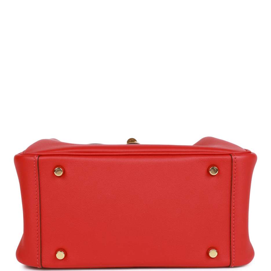 Hermès Mini Lindy Rouge Piment Swift Gold Hardware (5)