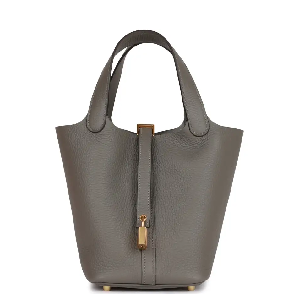Hermès Picotin Lock 18 Gris Meyer Clemence Gold_yyt