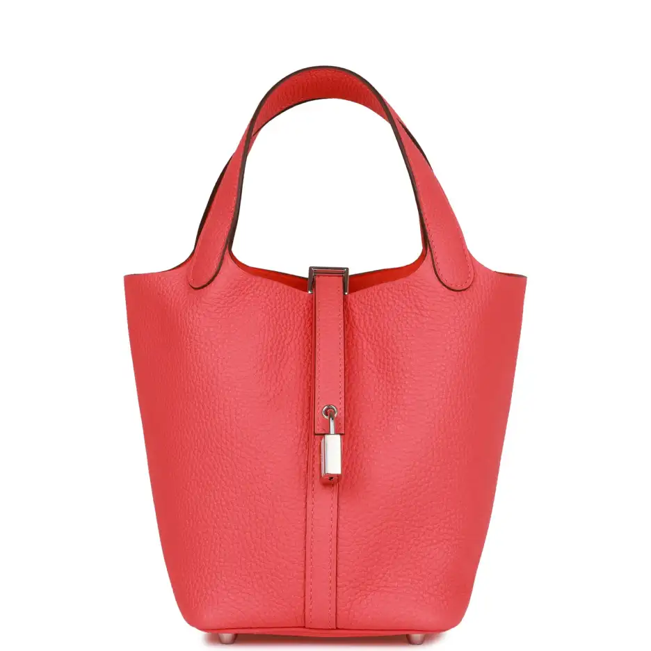 Hermès Picotin Lock 18 Rose Texas Clemence Palladiu