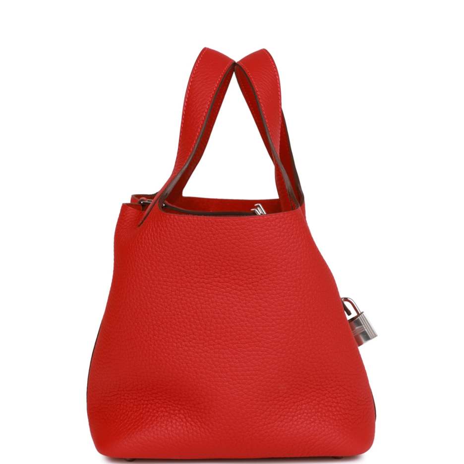 Hermès Picotin Lock 18 Vermillion Clemence Palladium_yythk (2)