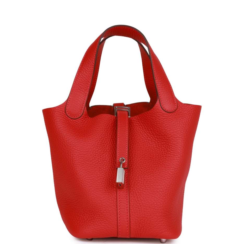 Hermès Picotin Lock 18 Vermillion Clemence Palladium_yythk