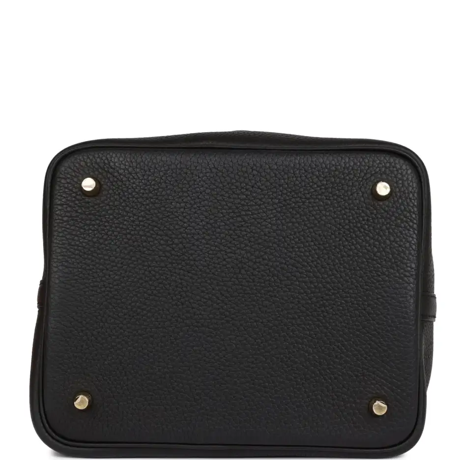 Hermès Picotin Lock 22 Black Clemence Gold Hardware (5)