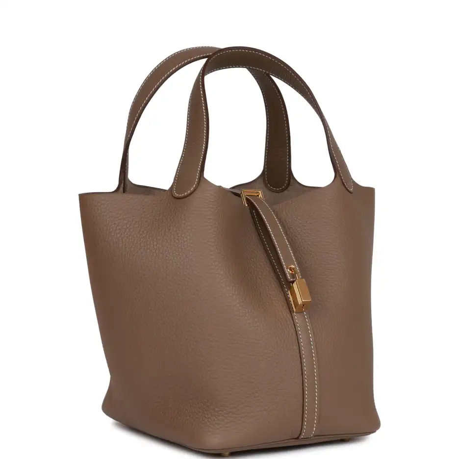 Hermès Picotin Lock 22 Etoupe Clemence Gold Hardwar (1)