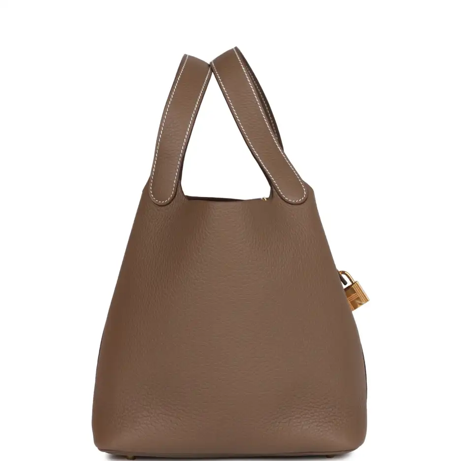 Hermès Picotin Lock 22 Etoupe Clemence Gold Hardwar (2)
