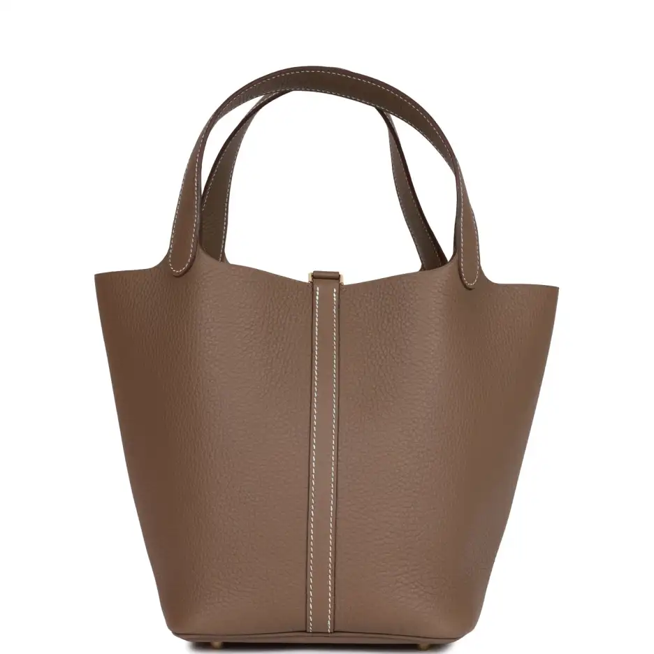 Hermès Picotin Lock 22 Etoupe Clemence Gold Hardwar (3)