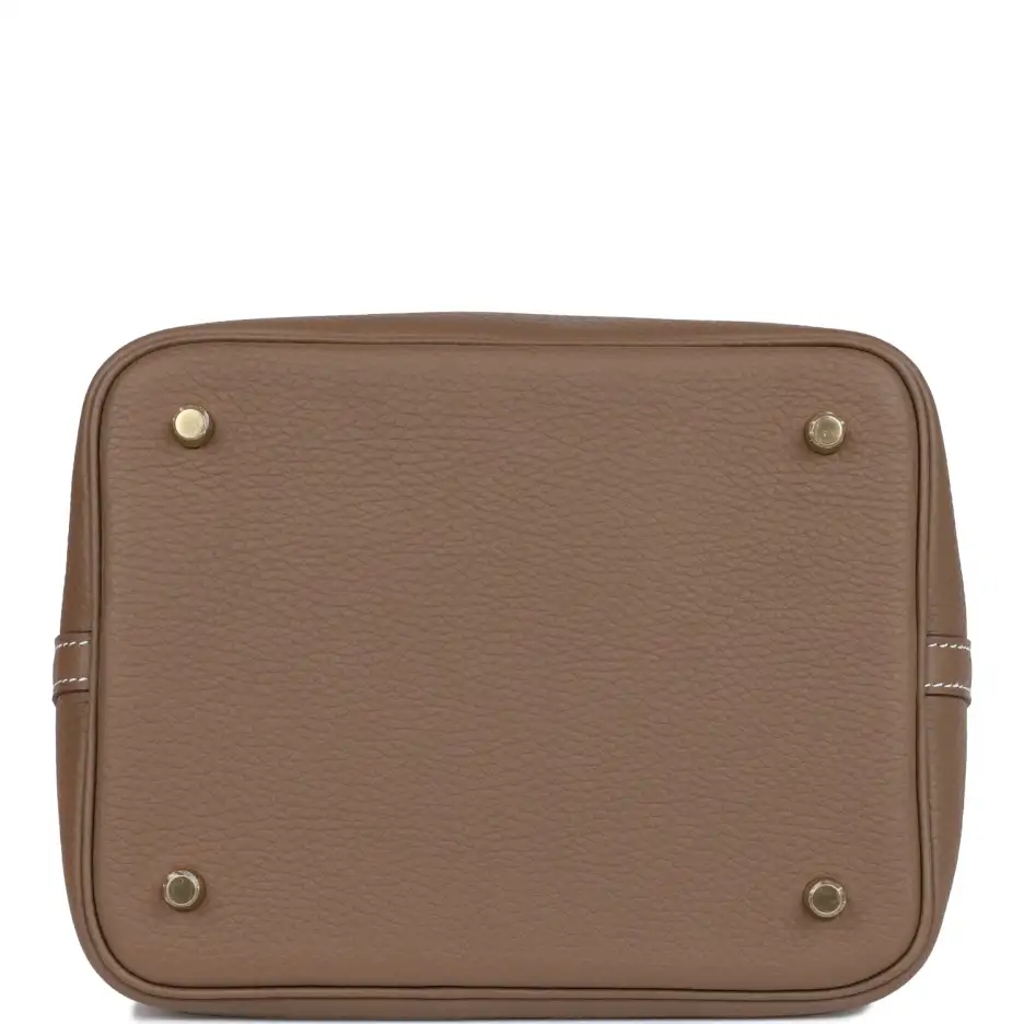 Hermès Picotin Lock 22 Etoupe Clemence Gold Hardwar (5)