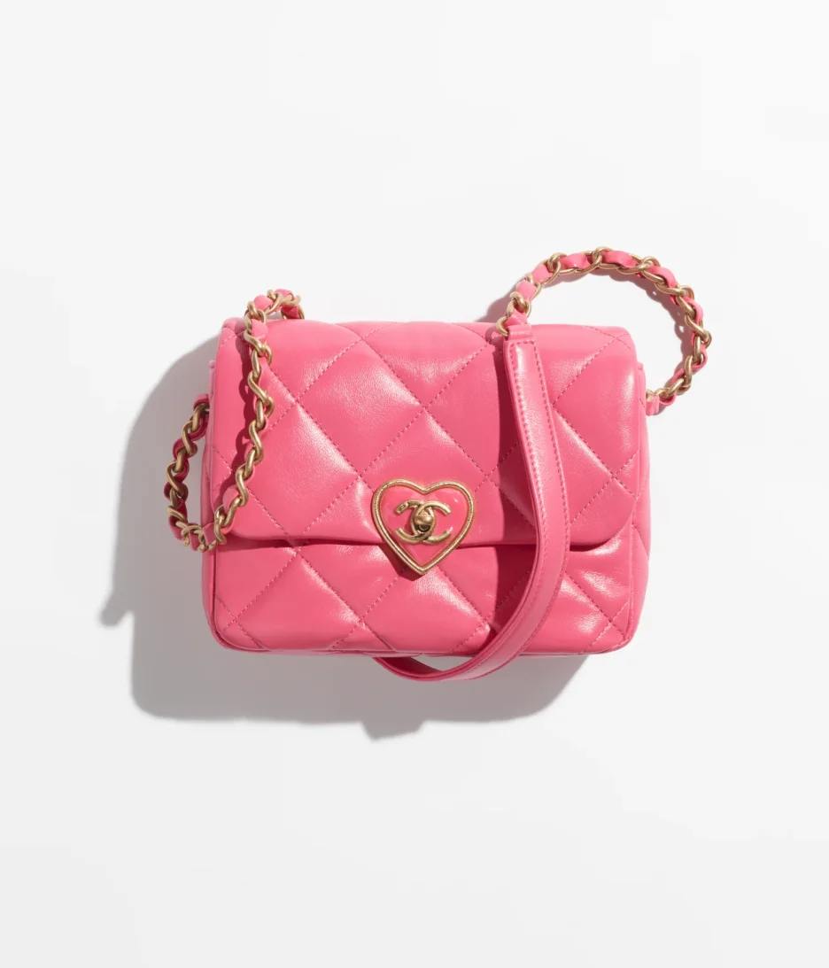 MINI FLAP BAG Lambskin_ Plexi & Gold-Tone Metal_yyt