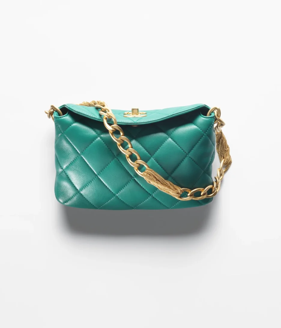 SMALL HOBO BAG Lambskin & Gold-Tone Metal Dark_yyth