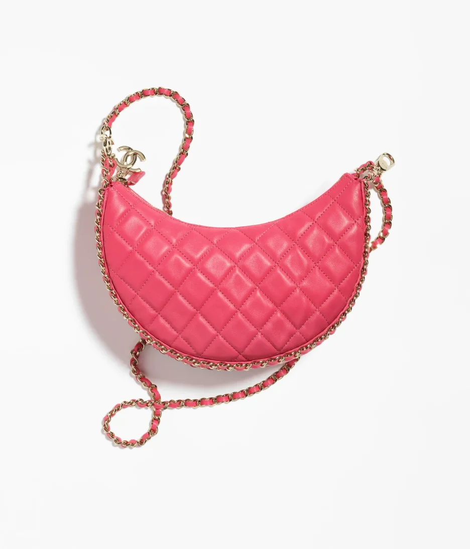 SMALL HOBO BAG Lambskin & Shiny Light Gold M